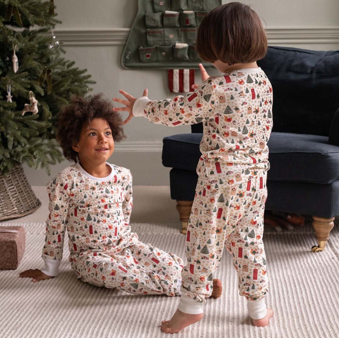 Children's Christmas Jersey Pyjamas - Festive Forest
