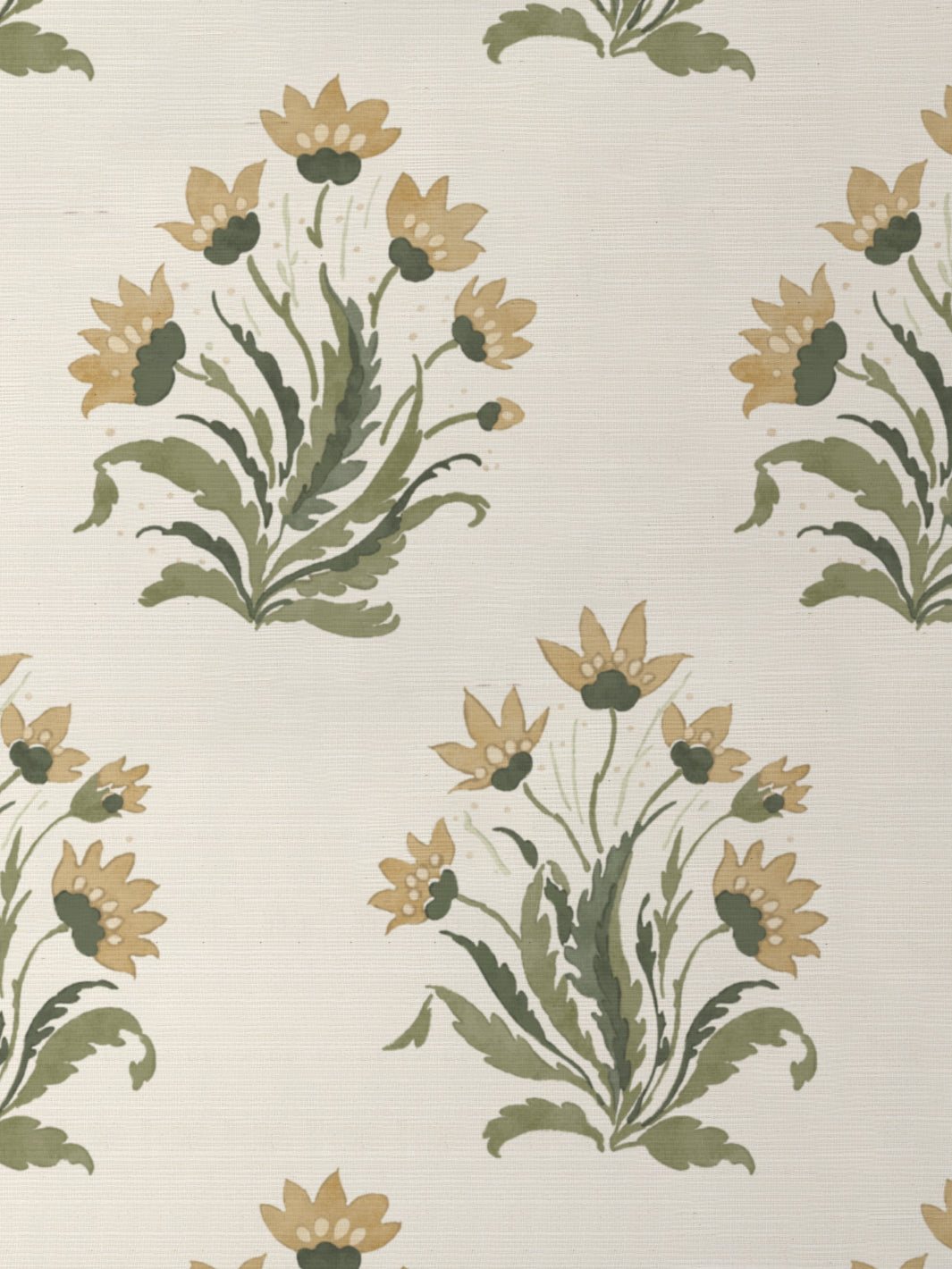 'Hillhouse Block Print Large' Grasscloth Wallpaper by Nathan Turner - GoldGreen - Grasscloth Roll