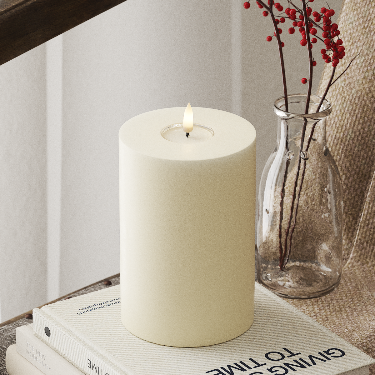 LED-Blockkerzen Ø 10 x 15 cm Creme