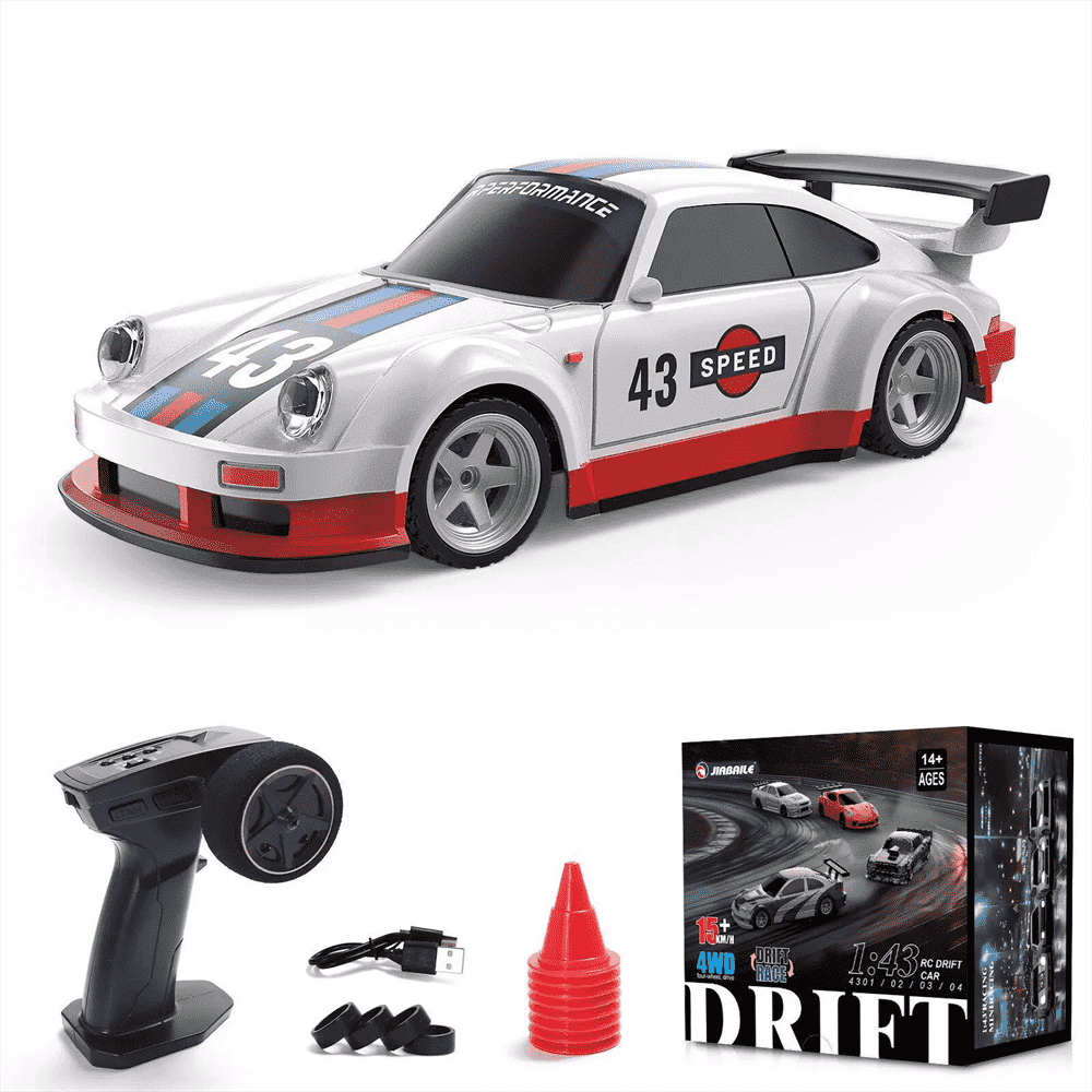 JIABAILE 4305/06/07/08/09 1/43 Scale 15 km/h Mini 4WD RTR Drift RC Cars with LED, Gyro (Optional) - 4305 / With Gyro