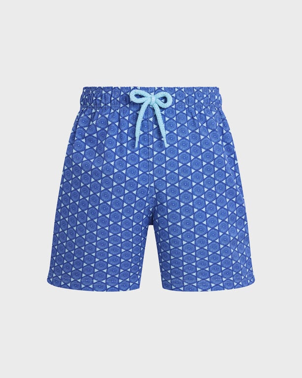 Vilebrequin - Boys Stretch Swim Shorts Graphic Urchin - Swimwear - Jirise - Blue - Size 6