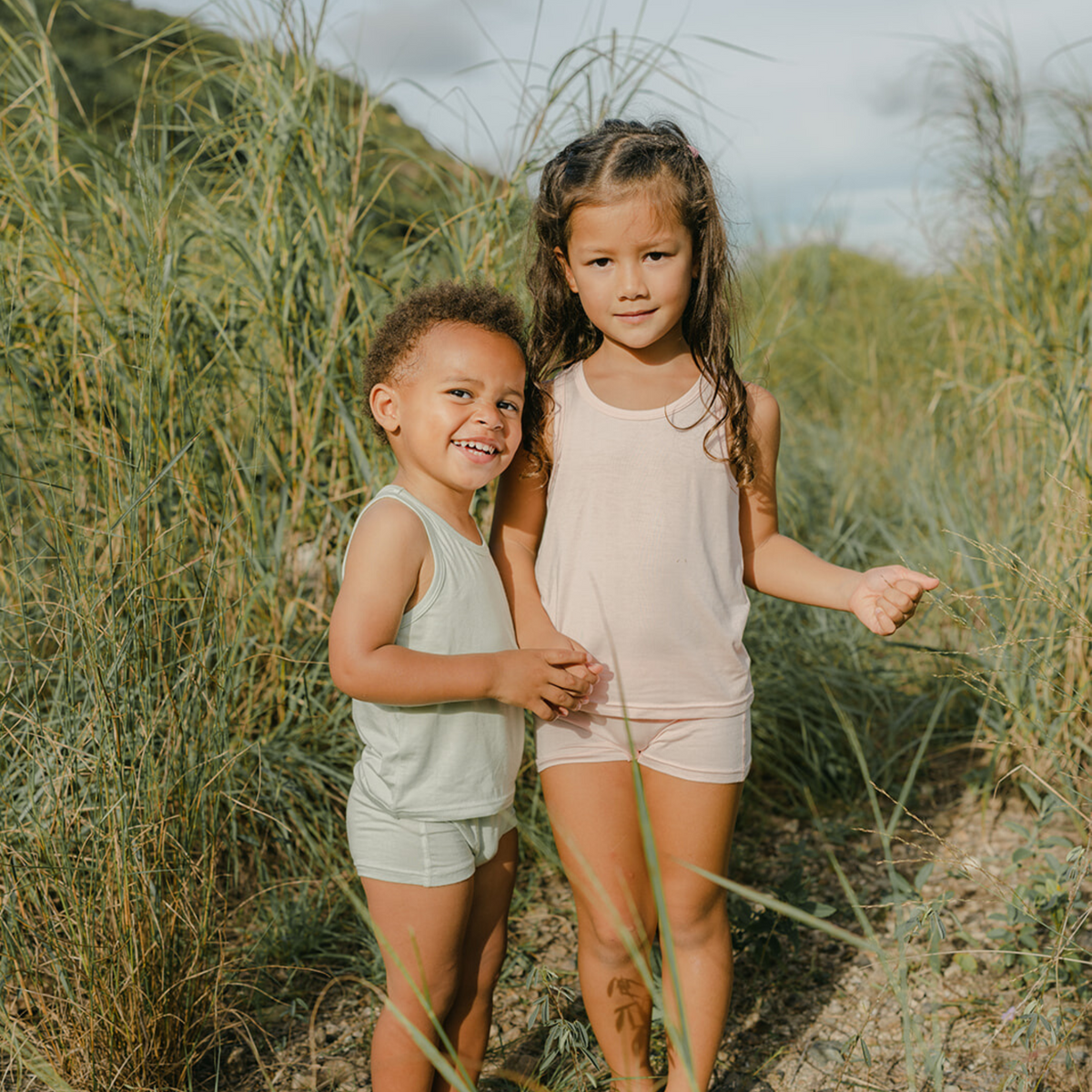 Kids' TENCEL™ Micro Modal Ultra Soft Tank Tops - Set of 2 | Size: 2-3 Y / 95 | Color: Sawyer - Green/Green