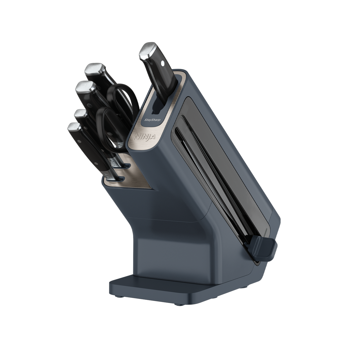 Ninja Foodi StaySharp Knife Block with Integrated Sharpener – 6-Piece Set in Cyber Space | K32006UKCYD | by SharkNinja