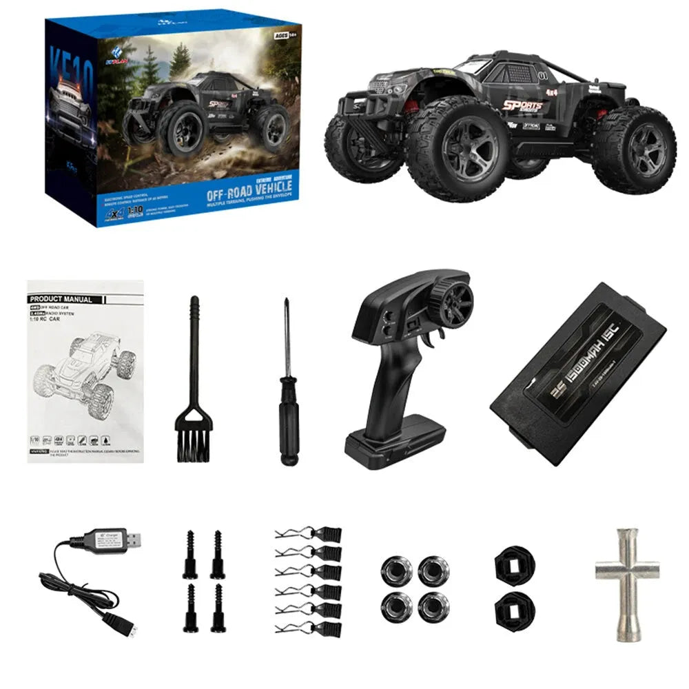 KFPLAN KF10 1/10 Scale 4WD 40km/h High Speed LED RTR RC Monster Truck - One Battery