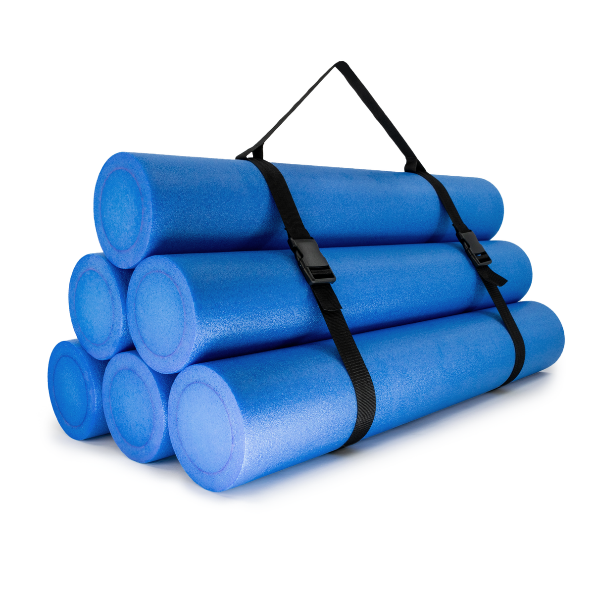 Kawanyo 6er Set Yoga- & Pilatesrollen 90 cm mit Tragegurt
