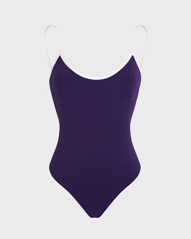 Vilebrequin - Women Low-back One-piece Swimsuit Solid - Swimwear - Lamia - Purple - Size XL