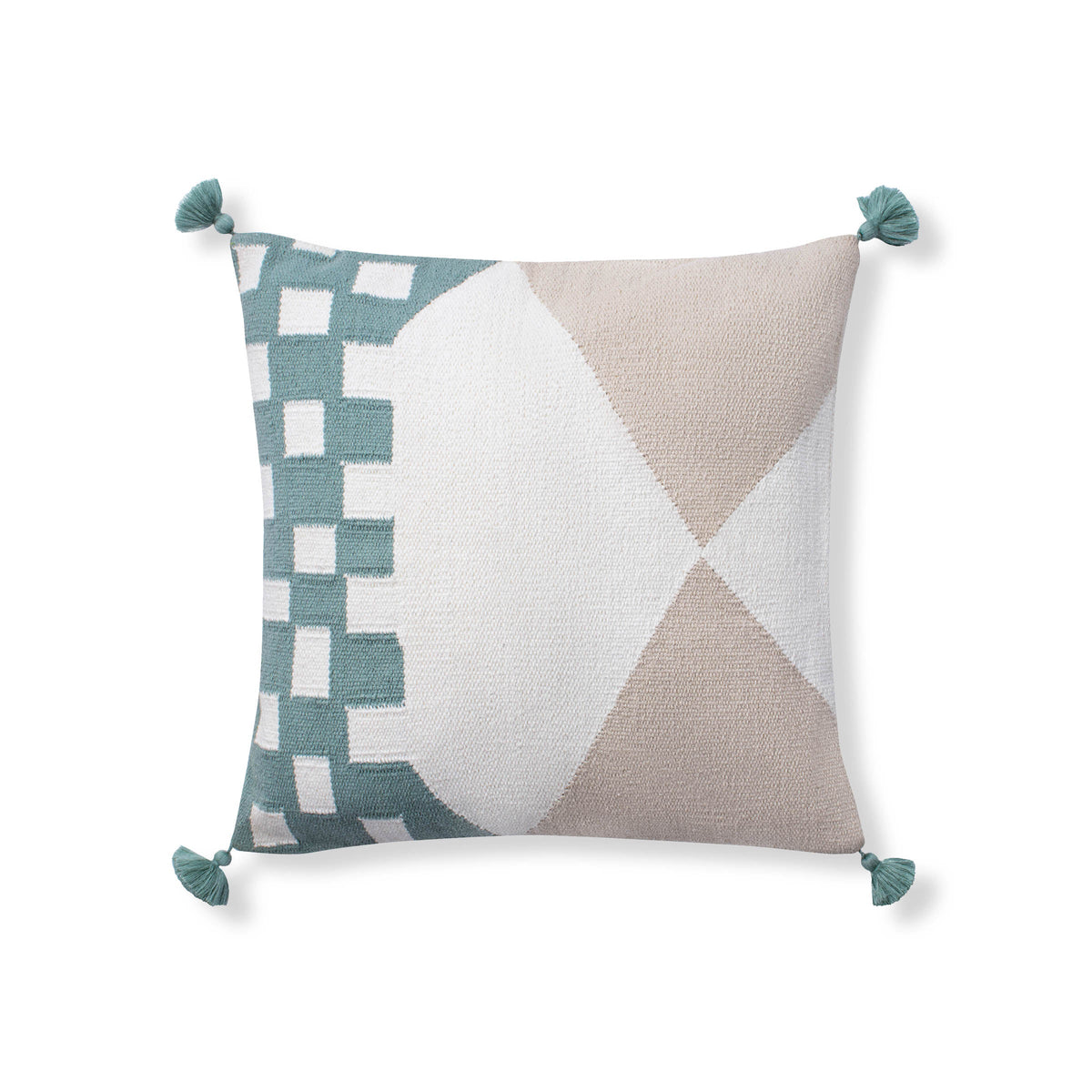 Geo Curve Pillow - 20" x 20" / Teal