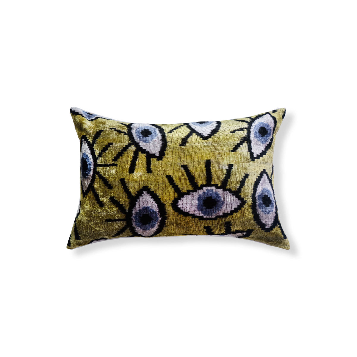 Izie Silk Ikat Lumbar Pillow - 16" x 24" / Lime Green
