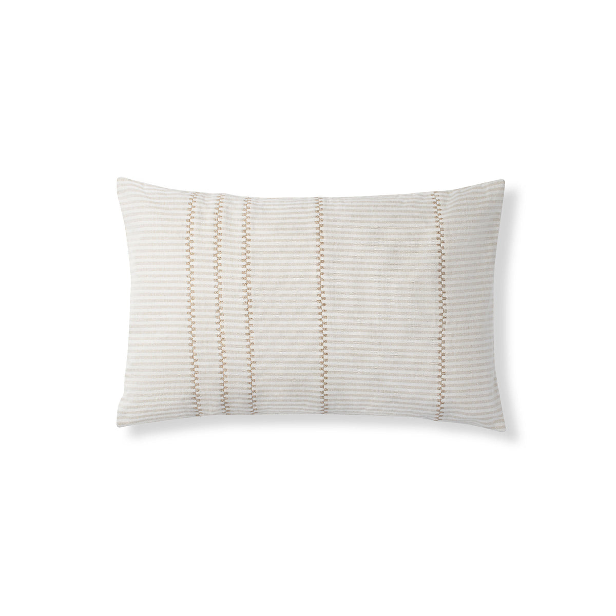 Paloma Stripe Lumbar Pillow - 16" x 24" / White Beige Stripe