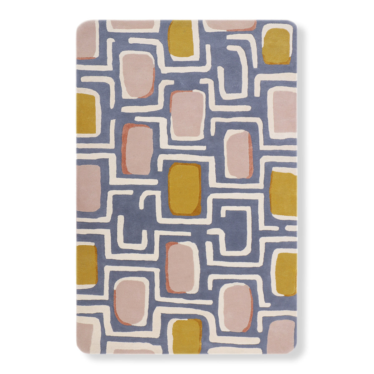 Wobble - 6' x 9' / Grayish Blue Mustard