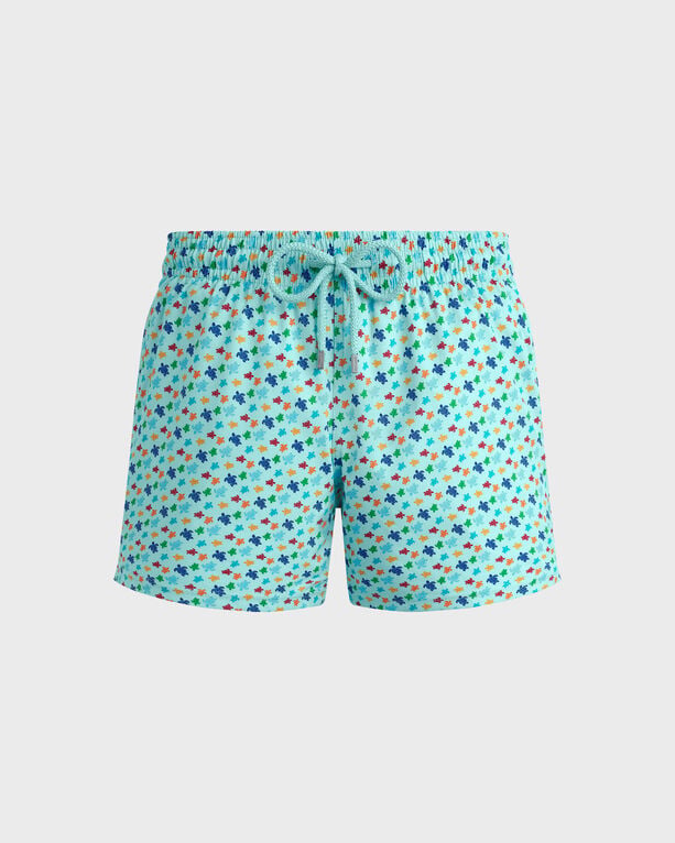 Vilebrequin - Men Stretch Short Swim Shorts Micro Ronde Des Tortues Rainbow - Swimwear - Monrise - Blue - Size XXXL