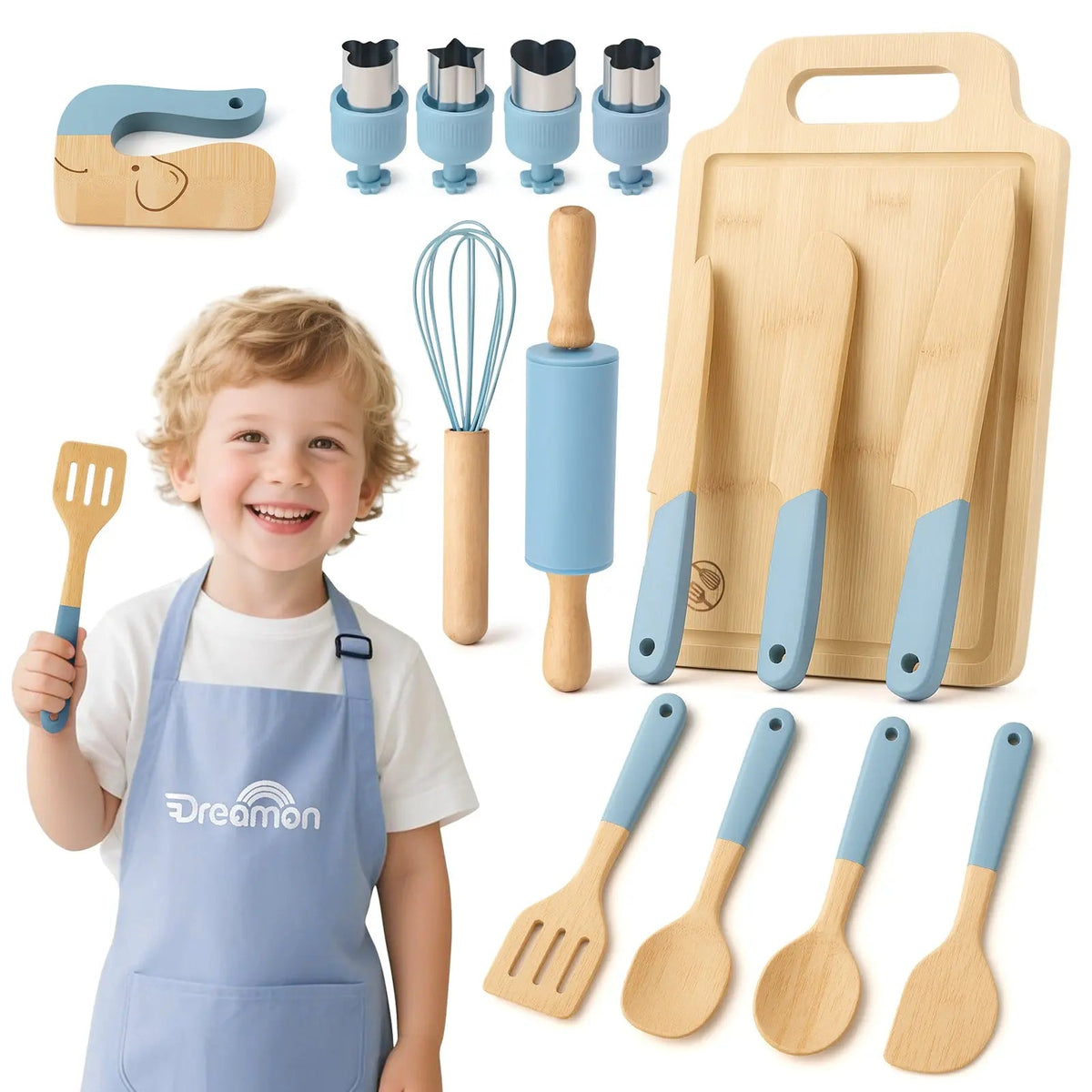 Wooden Baking Toys for Real Cooking, Kitchen Pretend Play 29 Pcs