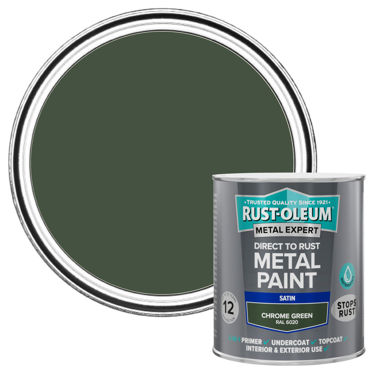 Metal Expert Satin Direct-to-Rust Paint - Chrome Green 750ml