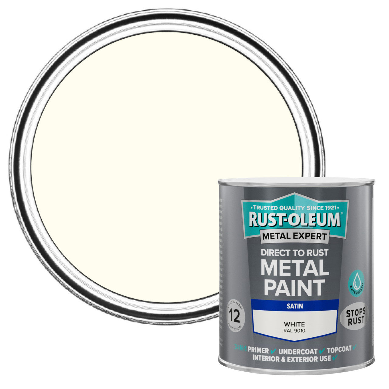 Metal Expert Satin Direct-to-Rust Paint - White 750ml
