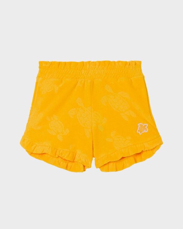 Vilebrequin - Girls Terry Jacquard Shorts Turtle - Shorty - Ginetty - Yellow - Size 14