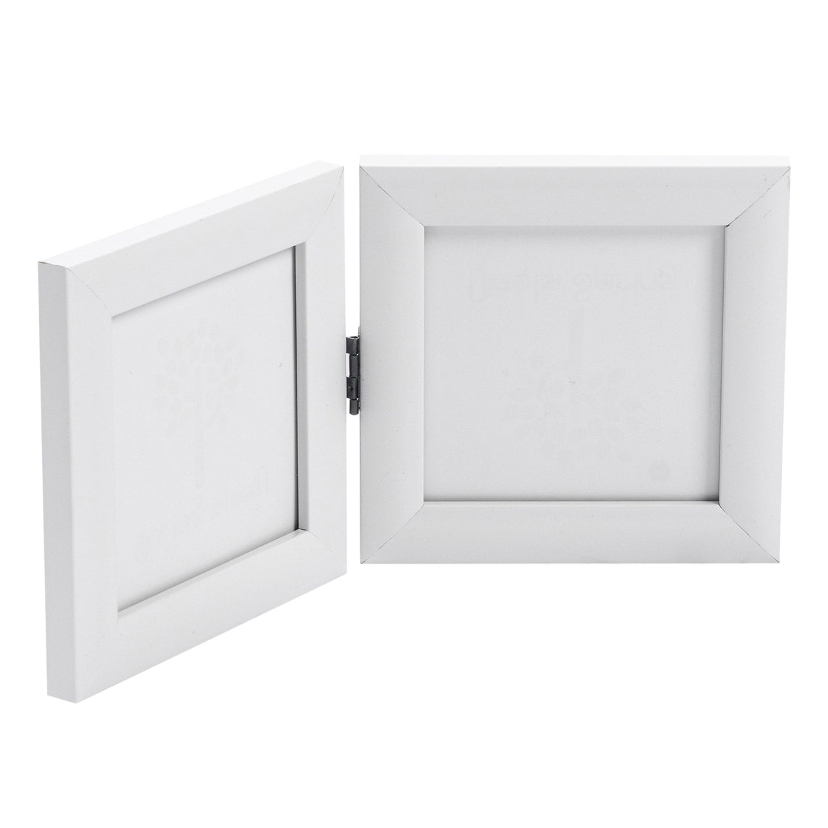 4" x 4" Freestanding Double Photo Frame - White