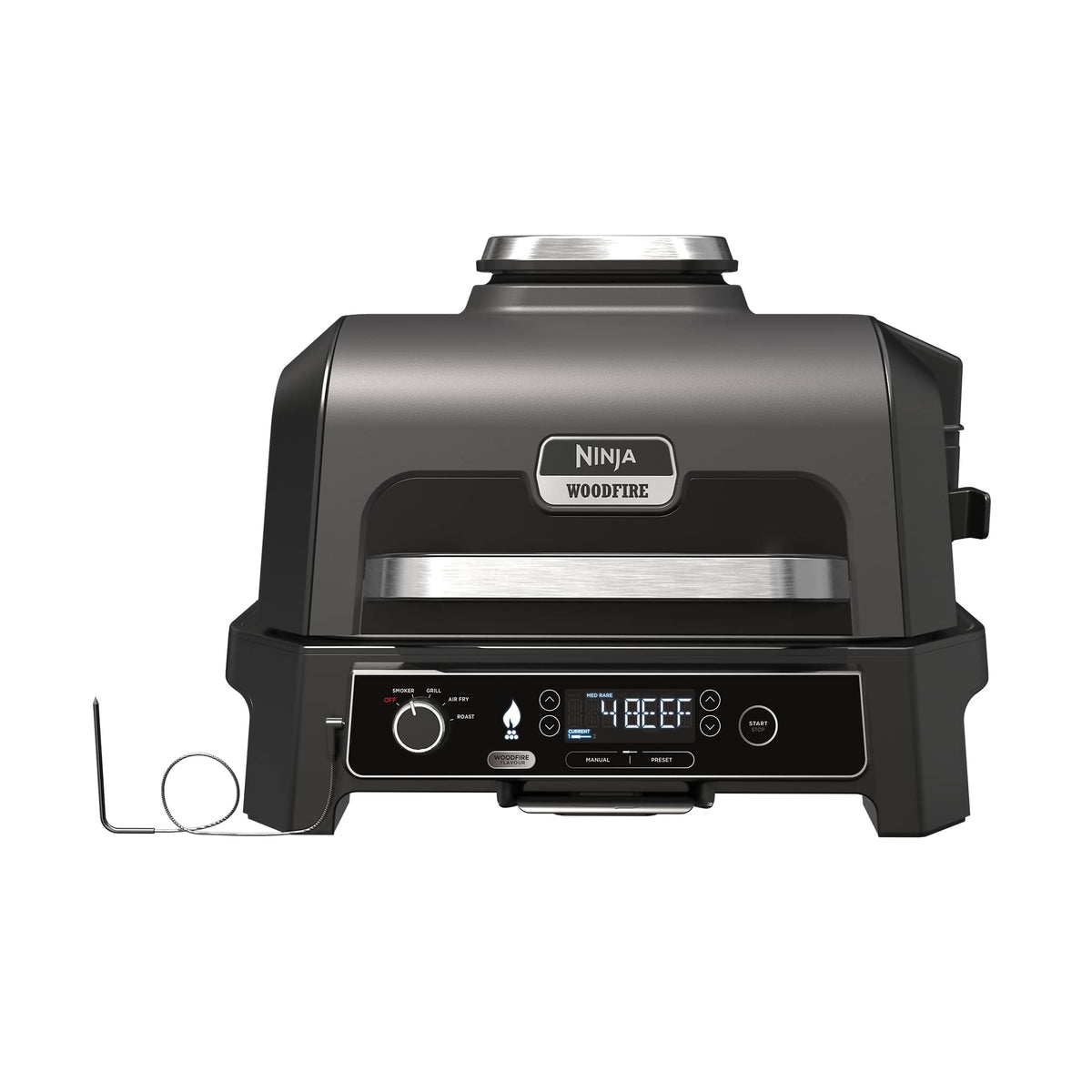 Ninja Woodfire Pro XL Electric BBQ Grill & Smoker in Grey Lid/Black Body | OG850UK | by SharkNinja
