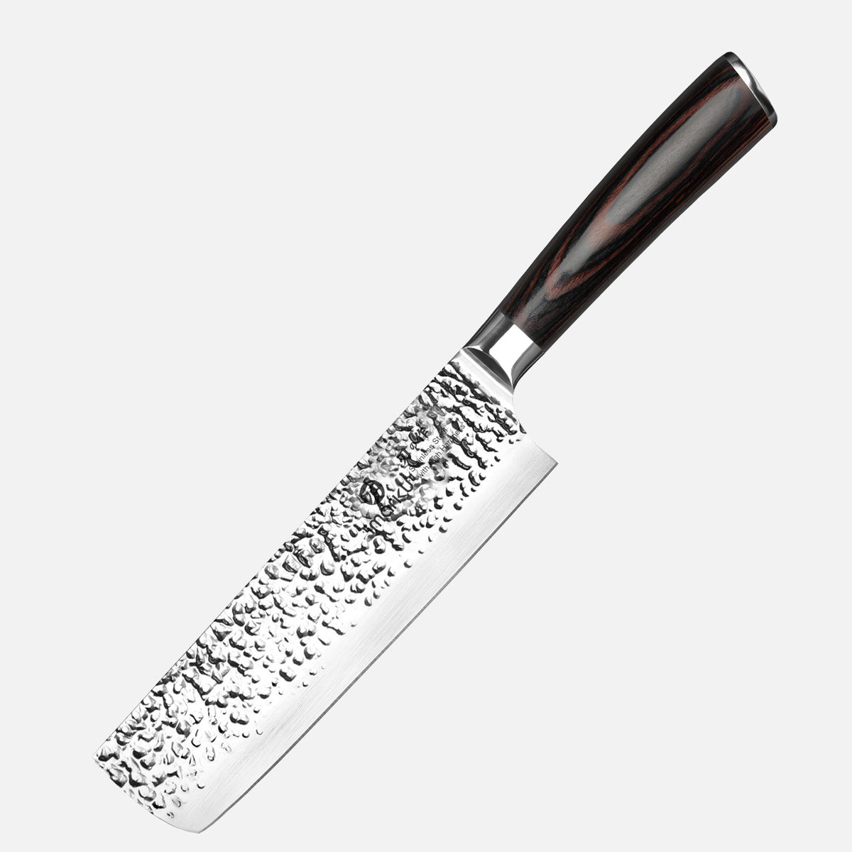 7'' Forged Nakiri Knife Hammered Japanese Stainless Steel Vegetable Knife