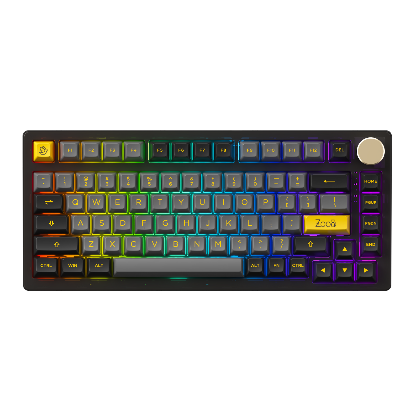 Black & Gold PC75B Plus v2 - Akko CS Crystal Wine Red