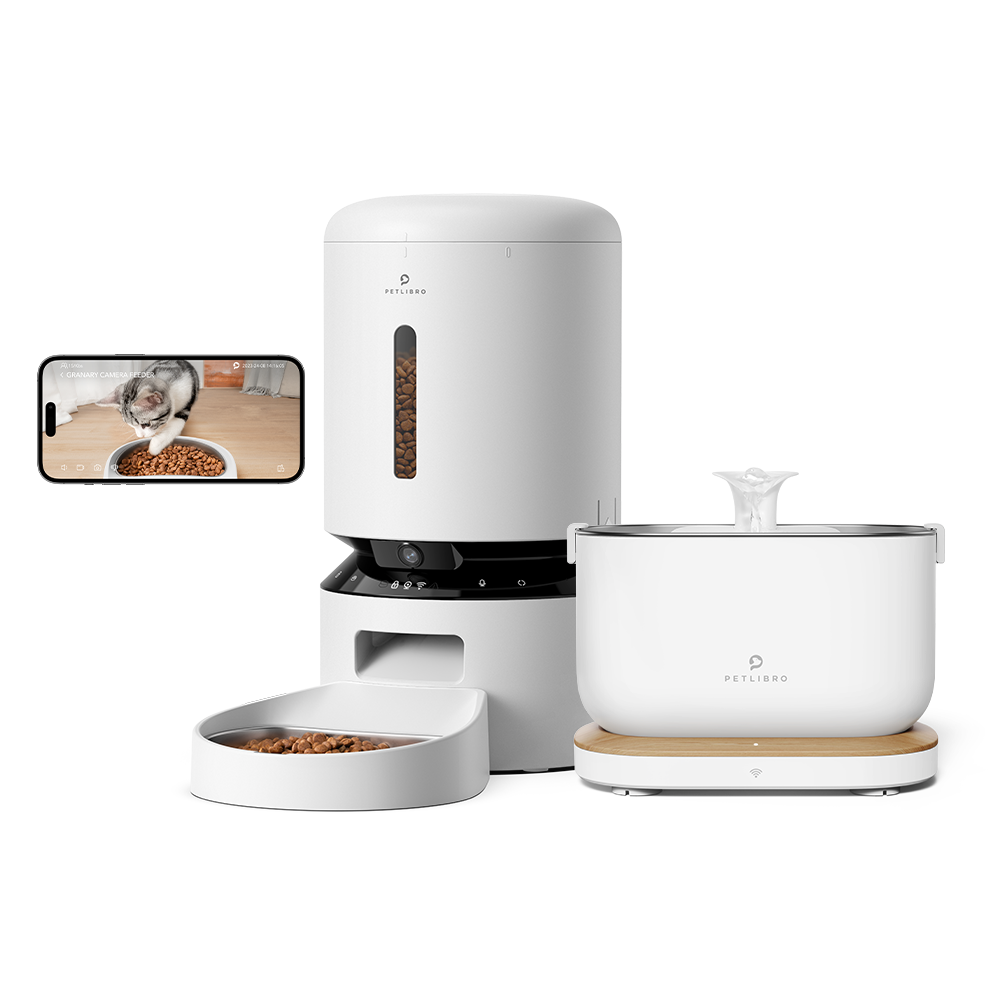 Petlibro Granary Camera Monitoring Feeder Bundle, automatic cat feeder with camera