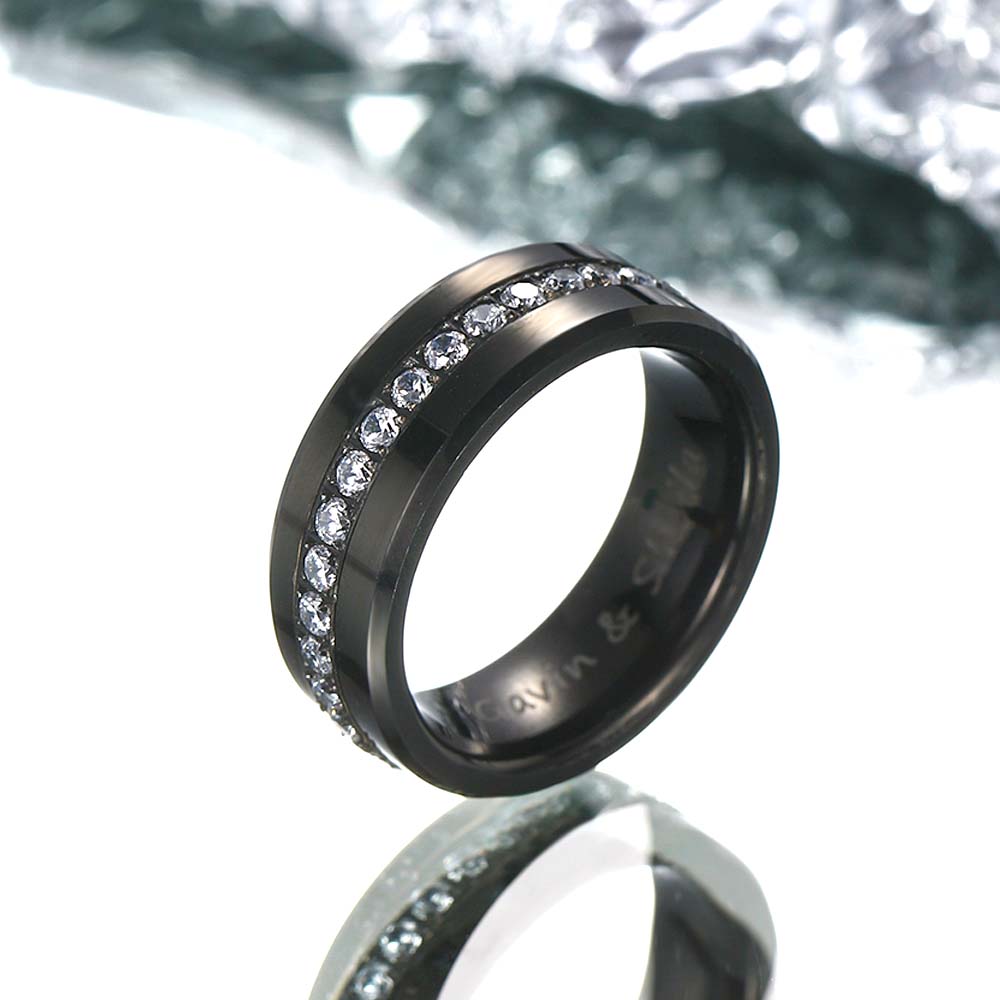 【Paar】Wolfram Ring mit Kubischer Zirkon - Göttlicher Ruf