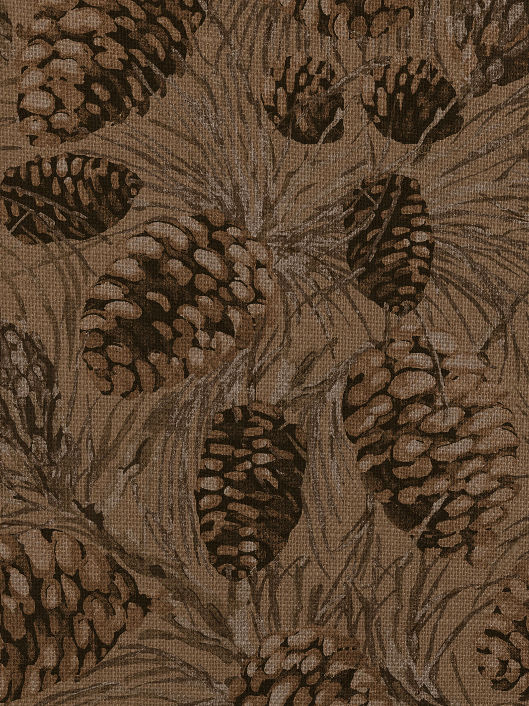 'Pinecones' Burlap Wallpaper by Nathan Turner - All Taupe - Burlap Roll