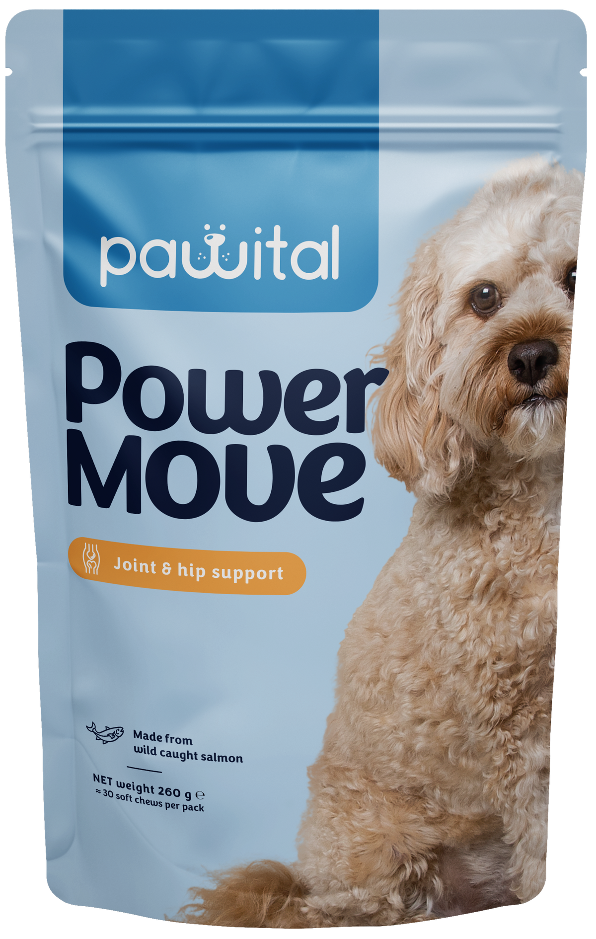 Pawital Power Move Gelenkpflege für Hunde - Grünlippmuschel, Glucosaminsulfat, Chondroitin, Teufelskralle, Boswellia, Kurkuma