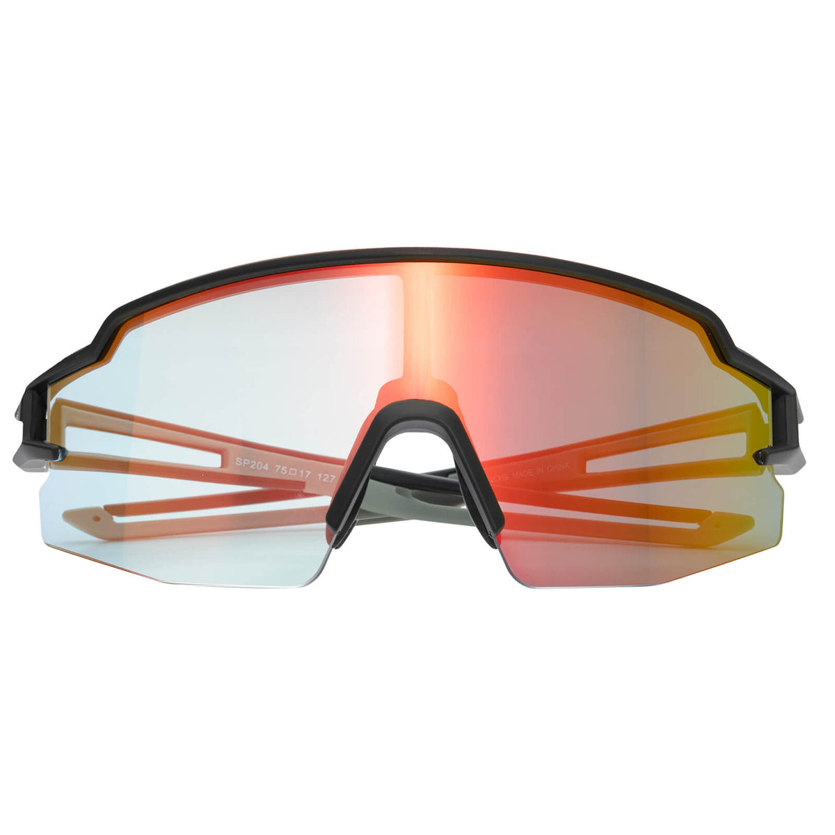 Fahrradbrille Photochromatisch Sonnenbrille UV400-Schutz - Schwarzer Rahmen mit photochromer roter Linse