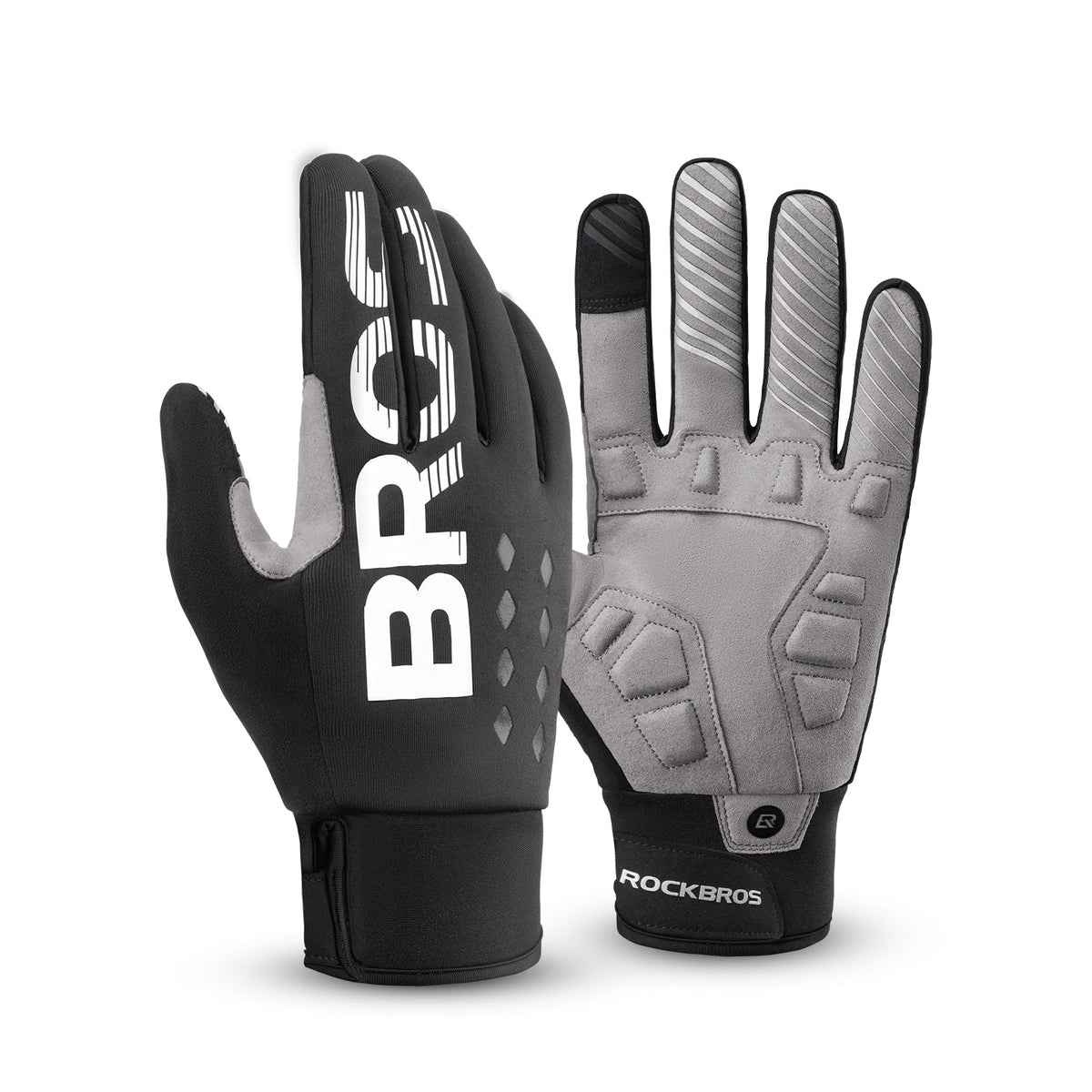 ROCKBROS Vollfinger Handschuhe Fahrradhandschuhe mit Touchscreenfunktion - S