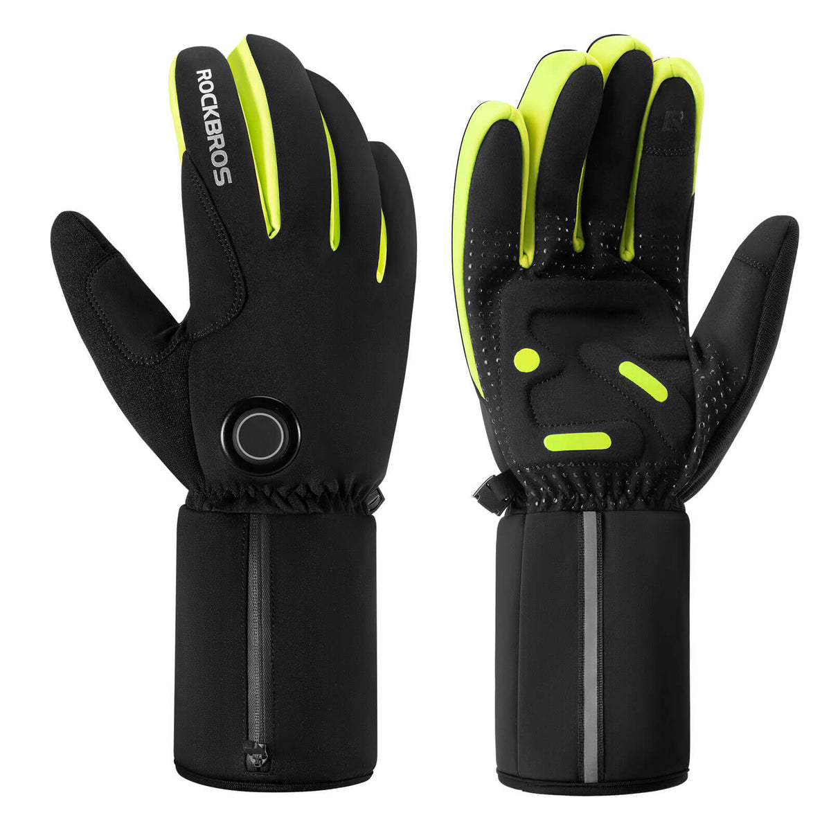 ROCKBROS Winter Beheizte Fahrradhandschuhe Touchscreen Handschuhe M-2XL - M
