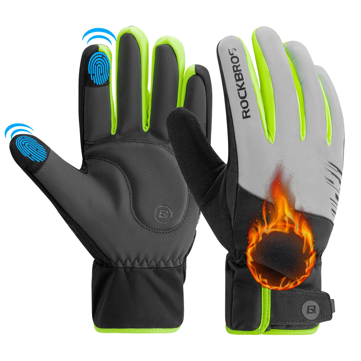 Winter Fahrradhandschuhe Touchscreen Warm Winddicht - M