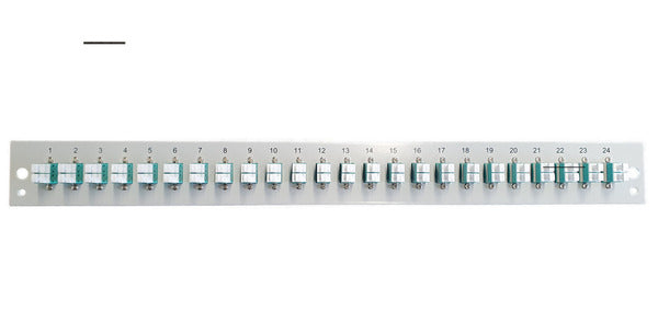 Bestückte Frontblende mit 24 x LC Duplex, Kupplung OM3, schwarz