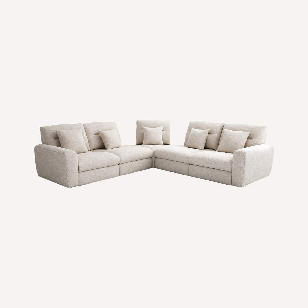 COLAMY AURA 5-Seat Modular Power Reclining Sofa - Beige