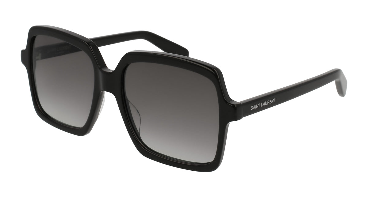 SAINT LAURENT SL 174 001 Woman Sunglasses Acetate Black Grey Squared Normal Shaded