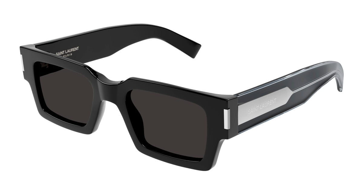 SAINT LAURENT SL 572 001 Unisex Sunglasses Acetate Black Grey Squared