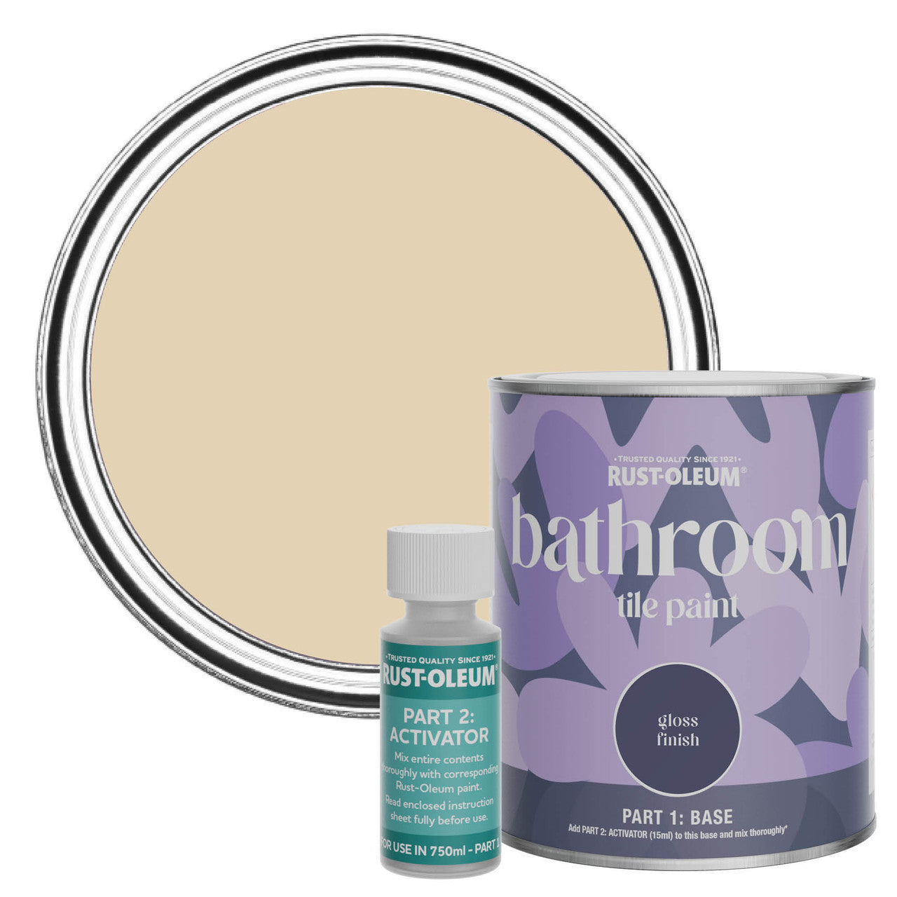 Rust-Oleum Beige Gloss Bathroom Tile Paint - Sandhaven 750ml