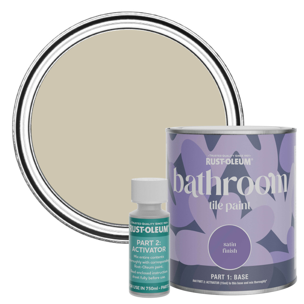 Rust-Oleum Green Satin Bathroom Tile Paint - Silver Sage 750ml