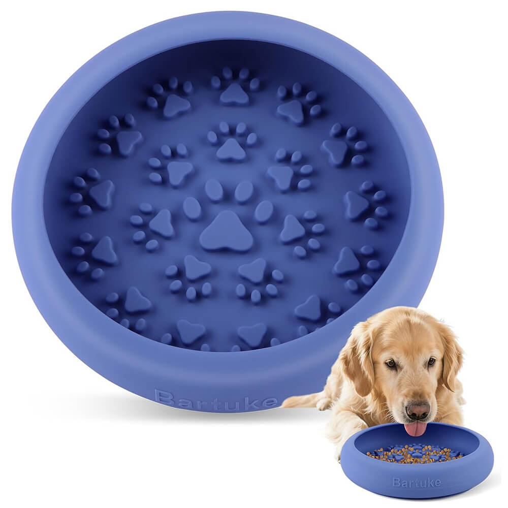 8.2"×2" Slow Feeder Dog Bowl Licking Mat - Dark Blue
