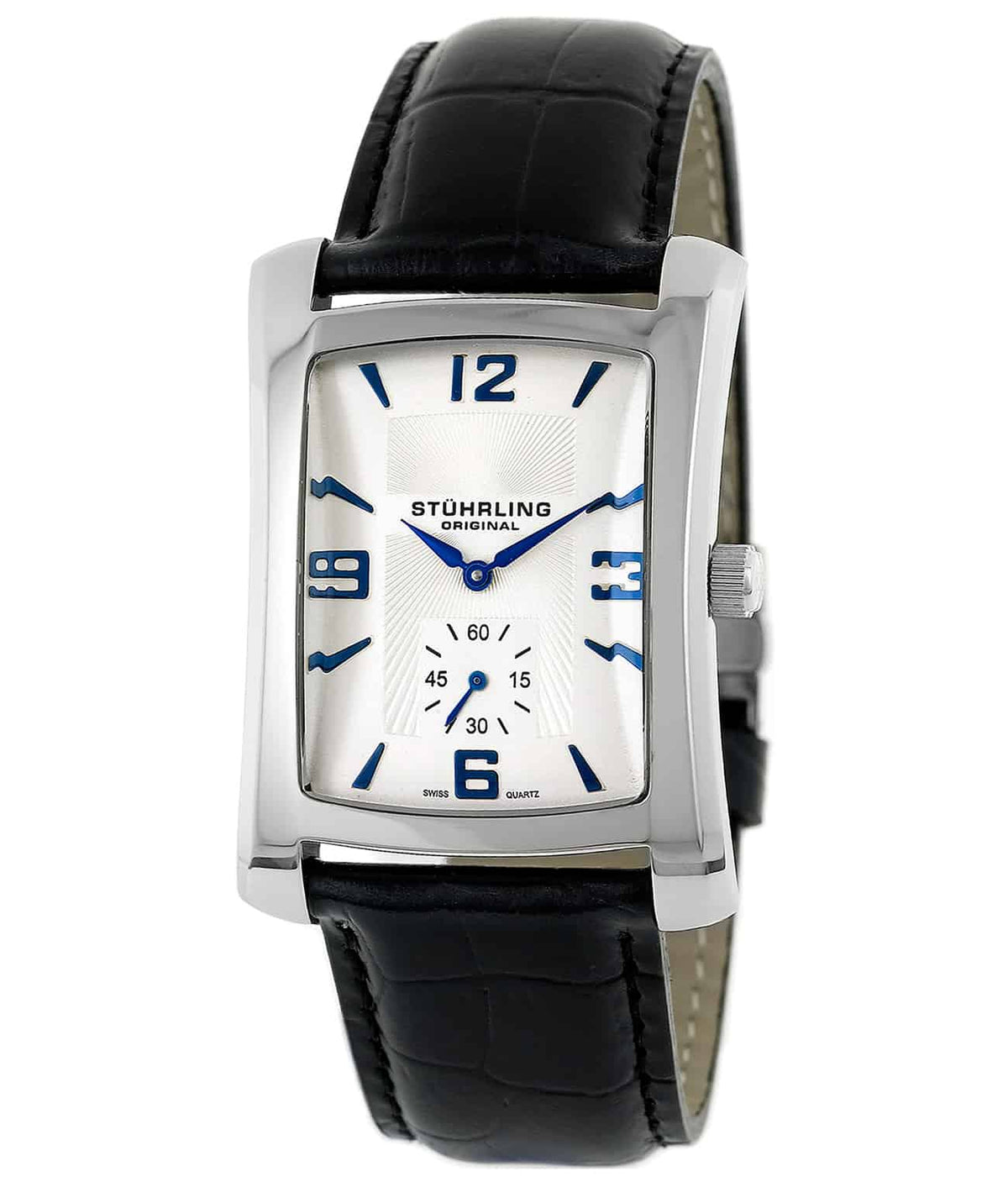 Gatsby 144L Quartz 30mm Classic - White Dial / Silver Case / Black Leather Strap Deployant Buckle