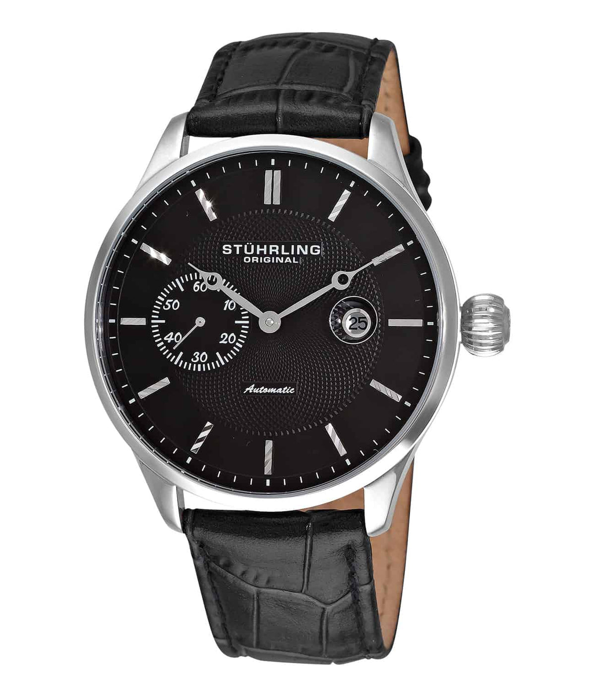 Heritage Classic 148B Automatic 44mm - Black Dial / Silver Case / Black Leather Strap Tang Buckle