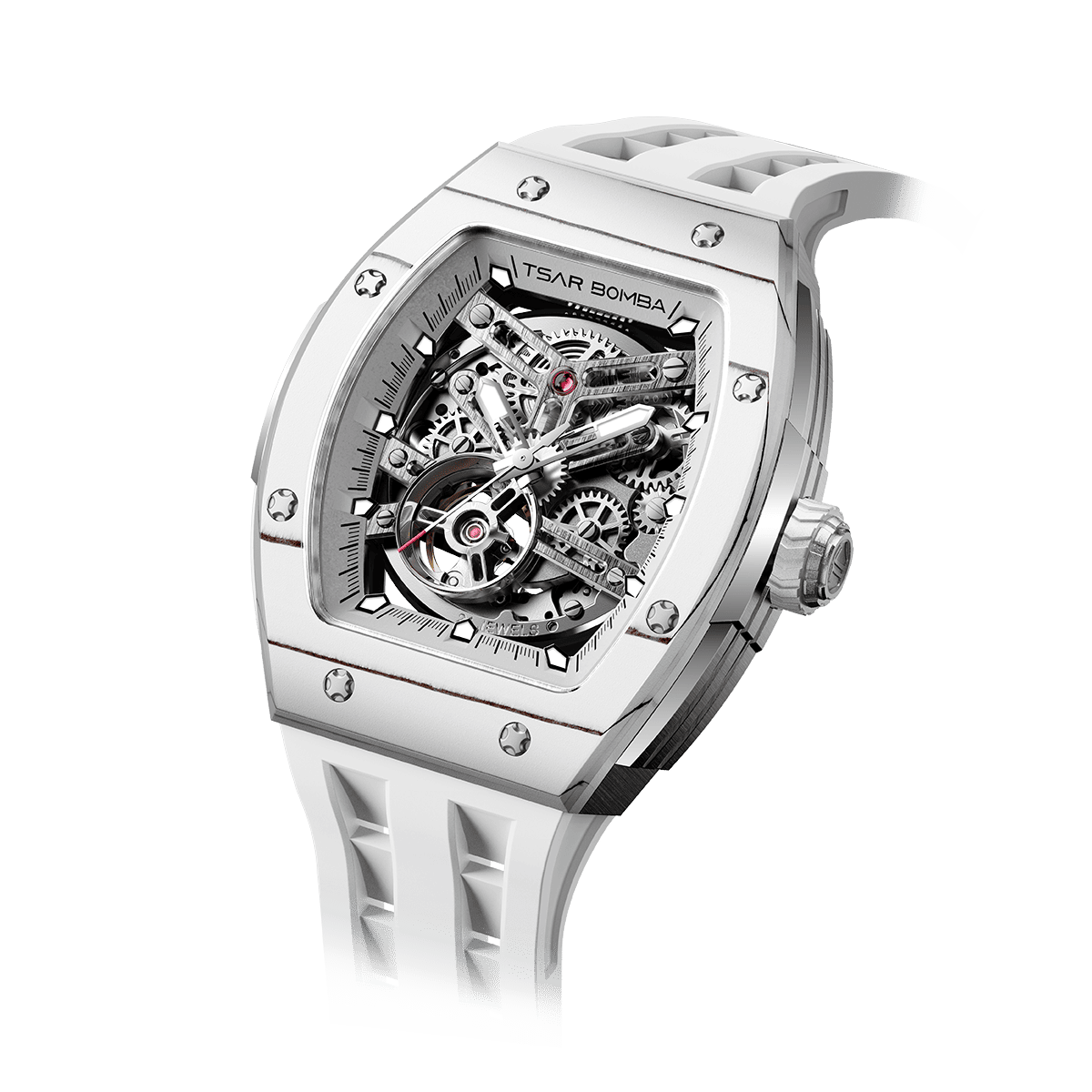 TSARBOMBA elemental TB8228CF Men’s Fashion Watch: The TB8228CF is equipped with a Miyota automatic mechanical movement, featuring a skeletonized dial