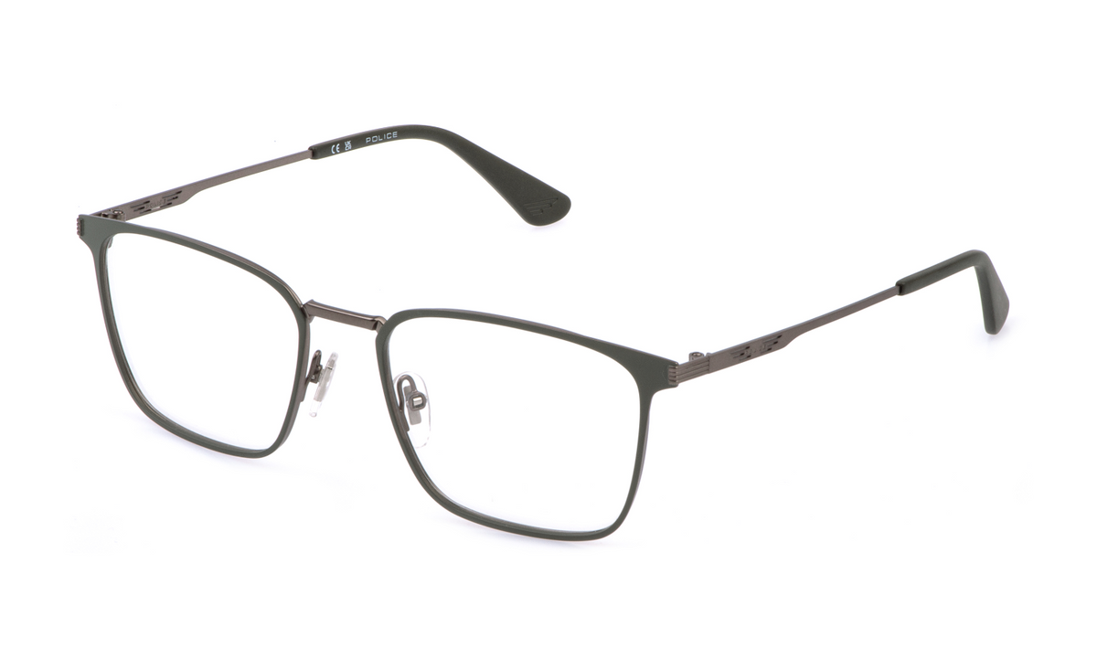 Police VPLQ70 CODE 7 622 Man Optical frames Metal Grey Squared