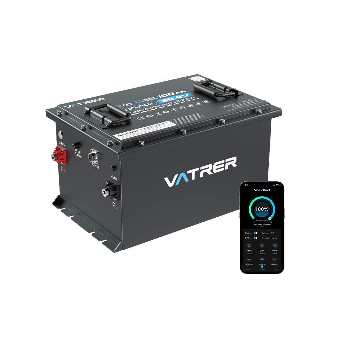 Vatrer 36V 100Ah Lithium Golf Cart Battery Conversion Kit for Golf Carts and 36V Electric Vehicles - 1 PACK