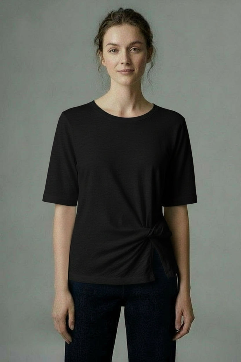 Elbow sleeve twisted details - Black / XS
