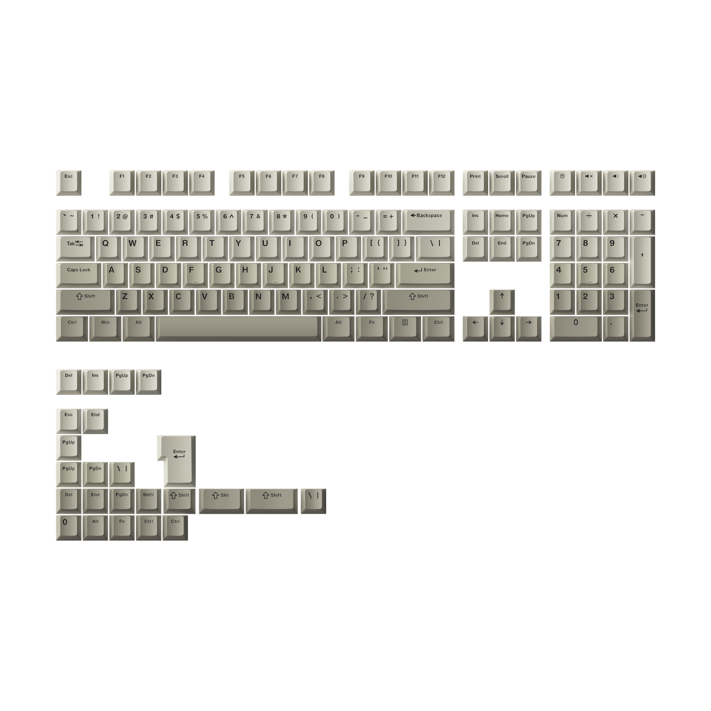 Warm Gray Keycap Set (132-key)