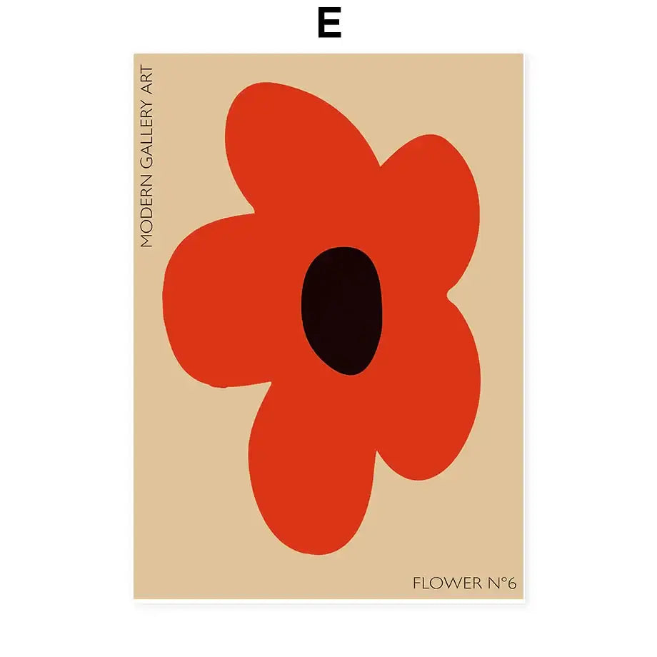 Floral Typography Wall Art - E / 21X30CM