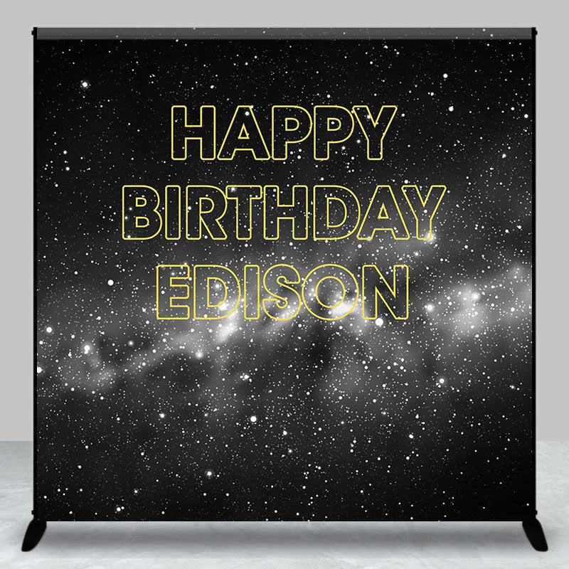 Black White Abstract Custom Birthday Party Backdrop - Aperturee