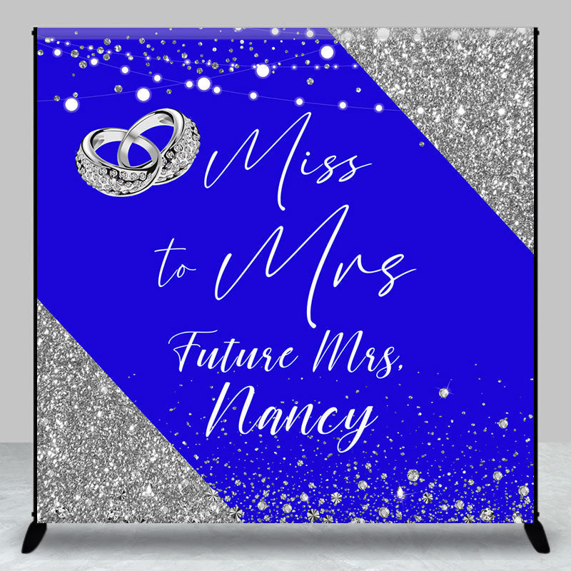 Blue Silver Sparkle Ring Custom Wedding Backdrop - Aperturee