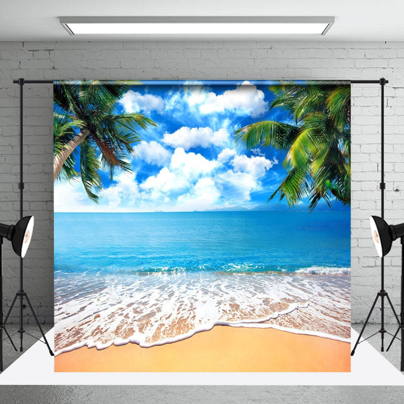 Blue Sky Beach Holiday Summer Photoshoot Backdrop - Aperturee