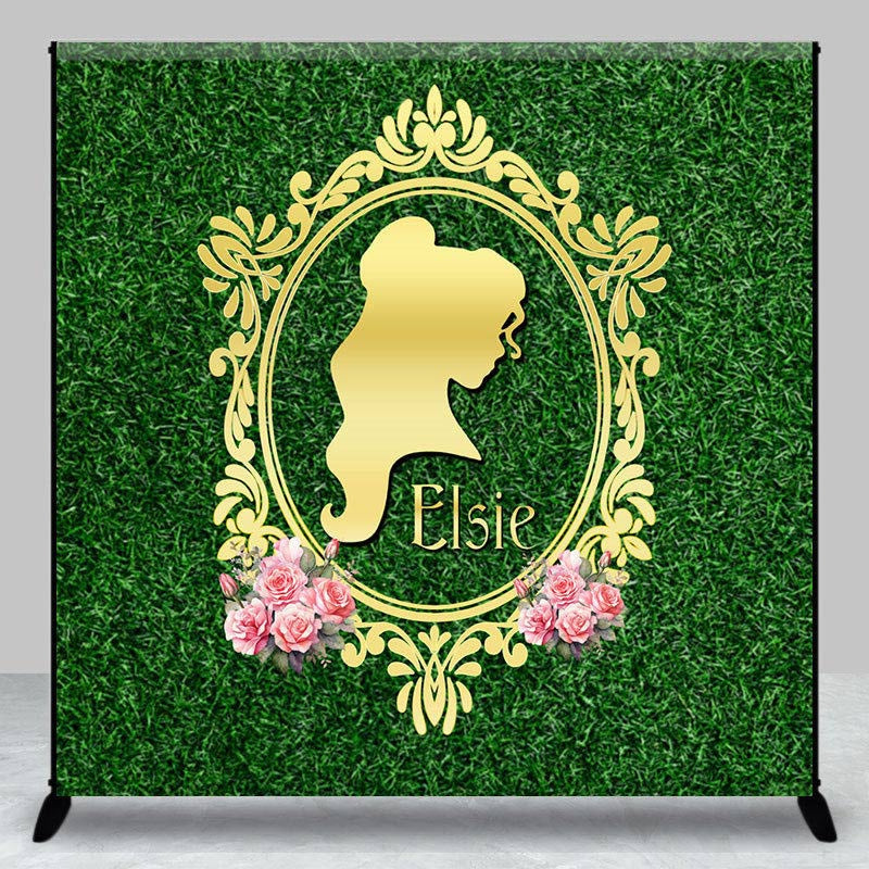 Custom Floral Greenery Princess Birthday Backdrop - Aperturee